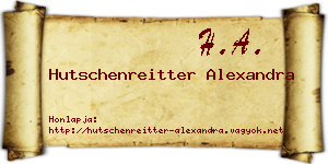 Hutschenreitter Alexandra névjegykártya